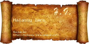Halassy Imre névjegykártya