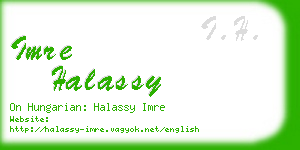 imre halassy business card